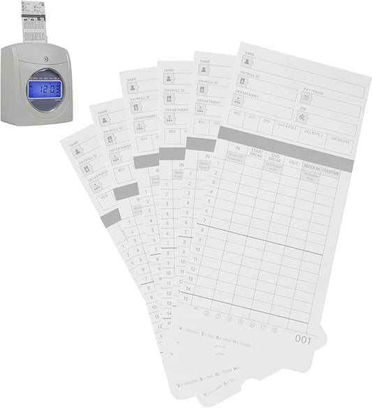 HN4000 Time Cards for Employee Time Clocks, Compatible with HN4000, HN2000, HN2500, HN4500, Card Numbers 1-50, Pre-Punched Holes, of 50 Cards, Separate Packaging (300)