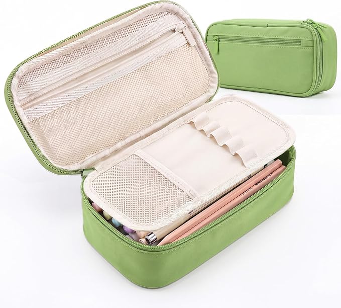 WEMATE Pencil Case, Large Storage Organizer, Makeup Bag, Teacher Must - have, Big Pencil Pouch, Marker Case for College
