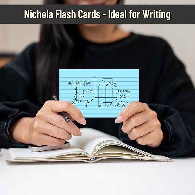 200 Pcs Colored Index Cards 3 x 5 Inch Ruled Index Cards, Flash Cards College Ruled for School, College, Office and Home Organization, Durable Study To Do List Note Cards with Ruled Lines