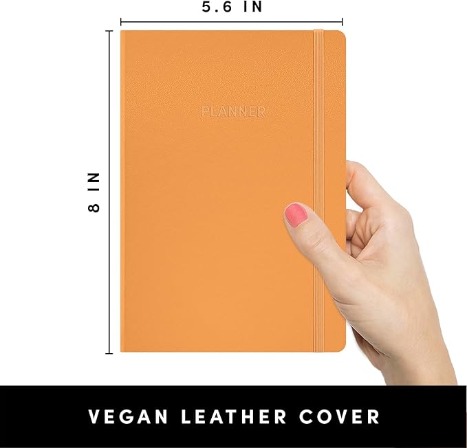 PAPERAGE Undated Weekly & Monthly Hardcover Planner (Marigold), 5.6 in x 8 in, Includes Lined Note Pages & 2 Sticker Sheets