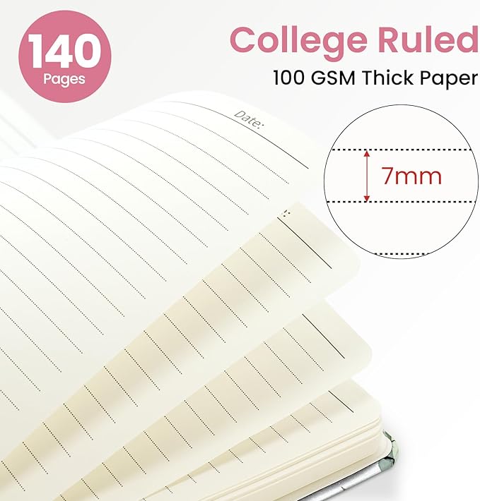 ZOTIA Lined Spiral Journal for Women, A5 Cute Hardcover College Ruled Notebook for Work, School & Note Taking, Aesthetic Writing Journal, 140 Pages (5.8" x 8.3"), Songbird Bloom