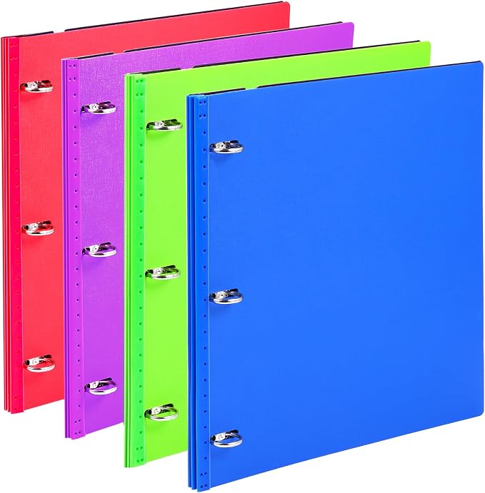WOT I 4-Pack Telescoping 3 Ring Binder(0.75"), Expandable Flexible Binder - Patented Design for Easy Portability, Holds 8.5"x11" Paper, Perfect for School, Office&Home Organization
