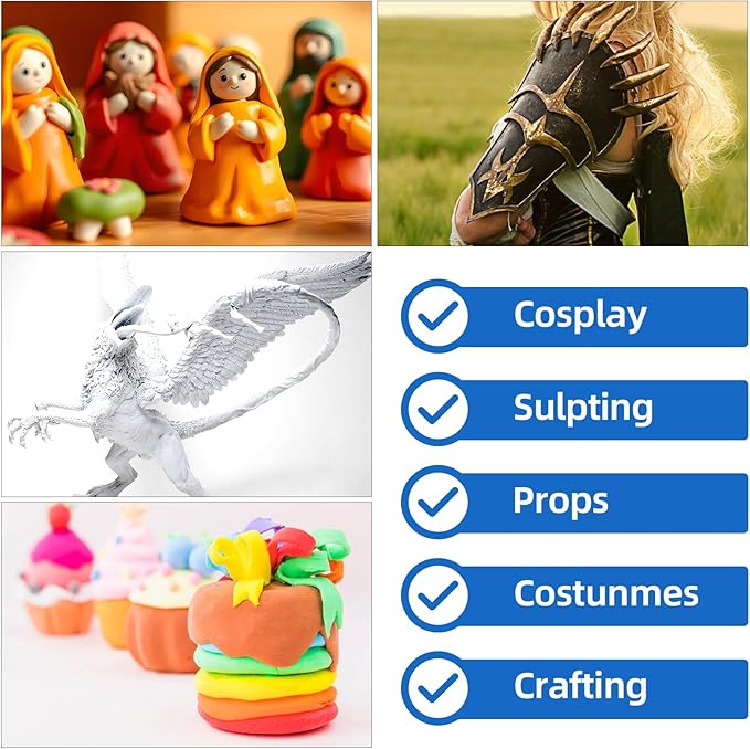 Moldable Cosplay Foam Clay Red Colors (300g) – High Density and Quality for Intricate Designs | Air Dries to Perfection for Cutting with a Knife or Rotary Tool, Sanding or Shaping