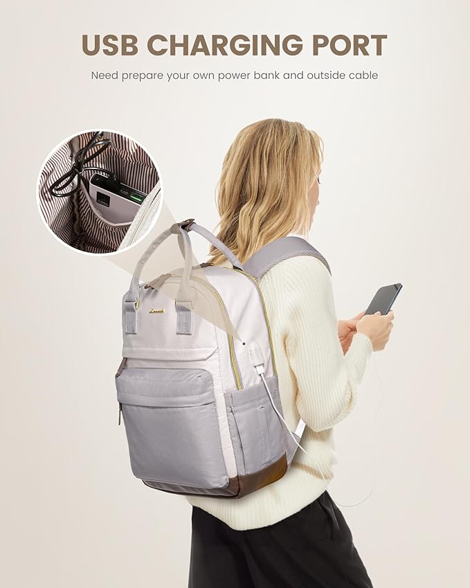 LOVEVOOK Travel Laptop Backpack Women, 17.3 Inch Anti-theft Laptop Bag with USB Port, Fashion Waterproof Computer Backpacks Teacher Nurse Backpack Purse for College School Work