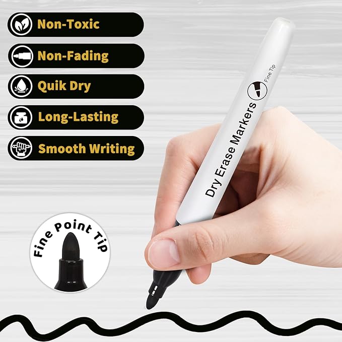 108 Count Dry Erase Markers Bulk, Fine Tip Whiteboard Markers for Kids Teachers, Dry Erase Pens Bulk Pack for Classroom Home, Back to School Supplies