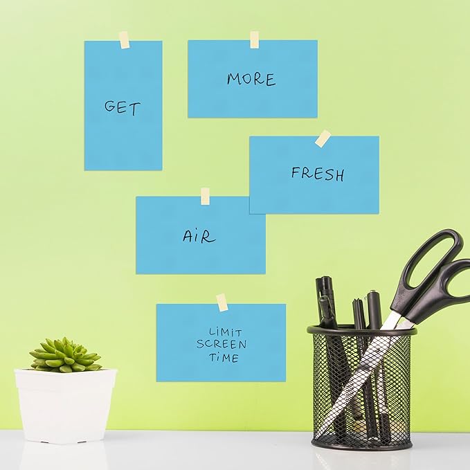THREE LEAF 4 X 6, INDEX CARDS UNRULED, 1000 CT. (100 x 10) BLUE, Blank Flash Cards, Study Card, Memo Pad, For To-Do List, Art And Craft Projects