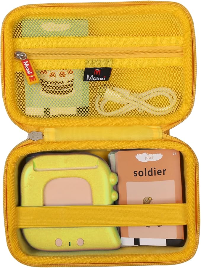 Mchoi Hard Case Suitable for Aullsaty/QuTZ/Lapare/Airbition/TimingSXD/Startcan/KOKODI/ZNZ Toddler Toys Talking Flash Cards (Yellow)