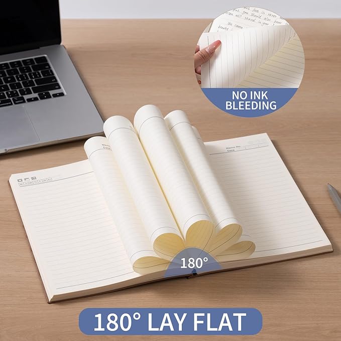 360 Pages A4 Journaling Notebooks, 100 Gsm Paper Thick Lined Journal Notebook for Women Men, Journals for Writing Soft Cover College Supplies for for Work Note Taking Perfect for Office School, Blue