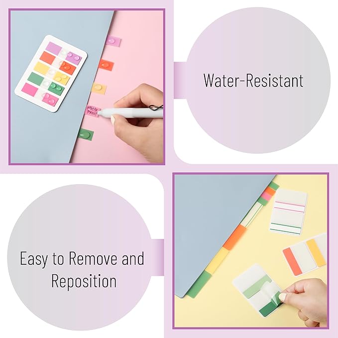 Mr. Pen- Sticky Index Tabs, 500 Pcs, 21 Sets, Colorful, Writable Colored Pages Markers Labels for Reading Notes, Books, Binders, Notebook, Folders and Classify Files, Water-Resistant
