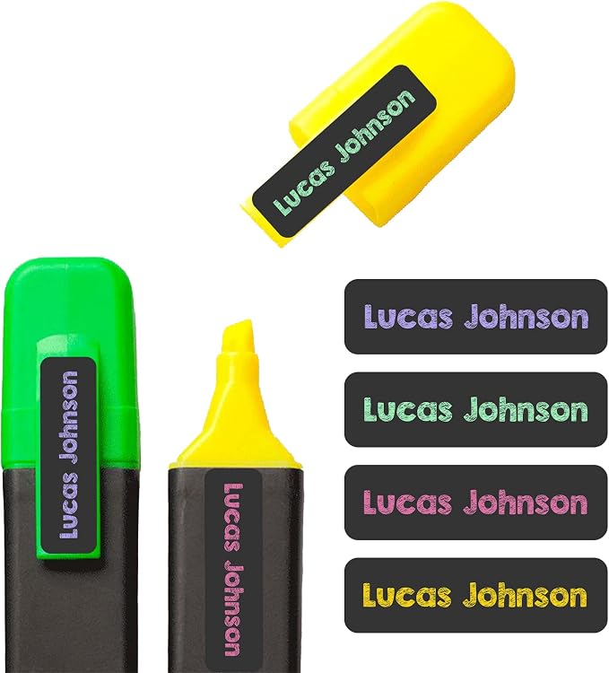 Custom Waterproof Dishwasher Safe Kid Name Labels for Daycare(128 Pack), Camp, School Supply, Baby Bottles, Lunch Boxes and Cups, Travel. Cute Personalized Design Name Stickers (Pattern 19)