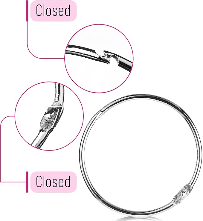 Mr. Pen- Loose Leaf Binder Ring, 3 Inch, 24 Pack, Metal Loose Leaf Binder Book Rings for Books and Index Cards, Scrapbook, Keychains, School, Home, Office, Silver