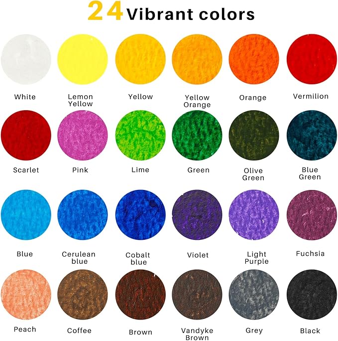 Artecho Tempera Paint Sticks, 24 Colors Washable Paint Sticks for Kids