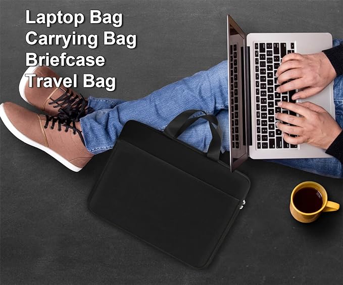 Laptop Case 17.3 Inch, Slim Water Resistant Laptop Sleeve Shockproof Protective Computer Cover Carrying Bag for 17" HP Asus Acer Dell Lenovo Notebook, (Black)