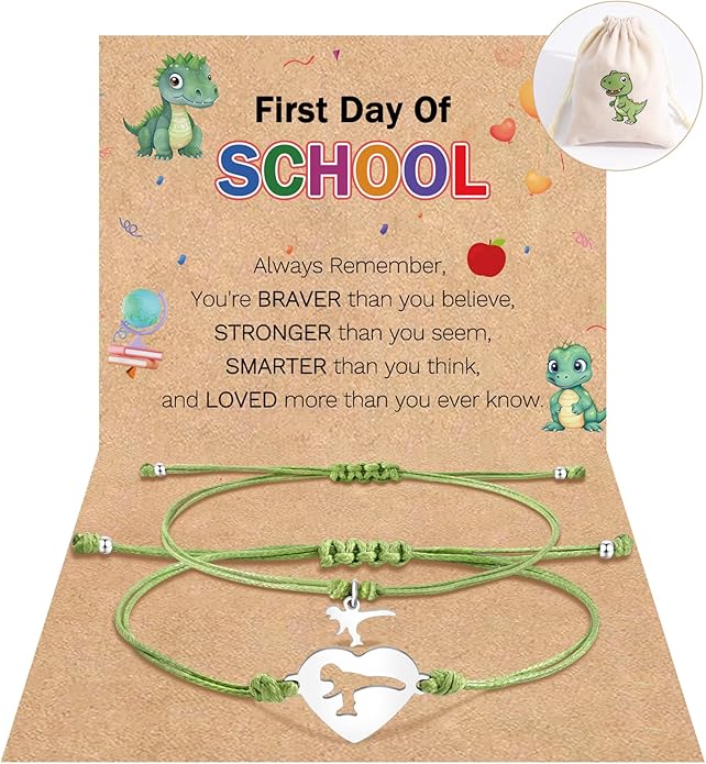 Back to School Gifts Mommy and Me Bracelet First Day of School Matching Wish Bracelets Set for Mother Daughter Son Women Teen Girls Boys Jewelry Gift
