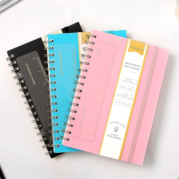 Yoment Lined Spiral Notebook Journal for Women Men A5 Small Spiral Notebooks 5x7 160 Pages Pink Notebook College Ruled Spiral Bound Journal for Work Note Taking School, Pink