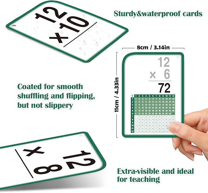 Multiplication Flash Cards for 3rd Grade – 175 Math Flash Cards – Times Table Flash Cards – All Facts 0-12 Color Coded – Multiplication Games, 1st 2nd 4th 5th 6th Grade
