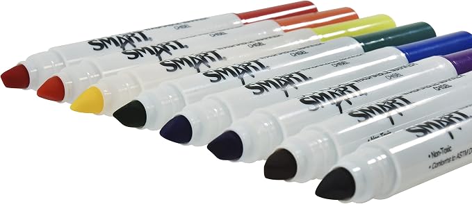 School Smart Chisel Tip Washable Markers for School, Home, and More, Assorted Colors, Pack of 8