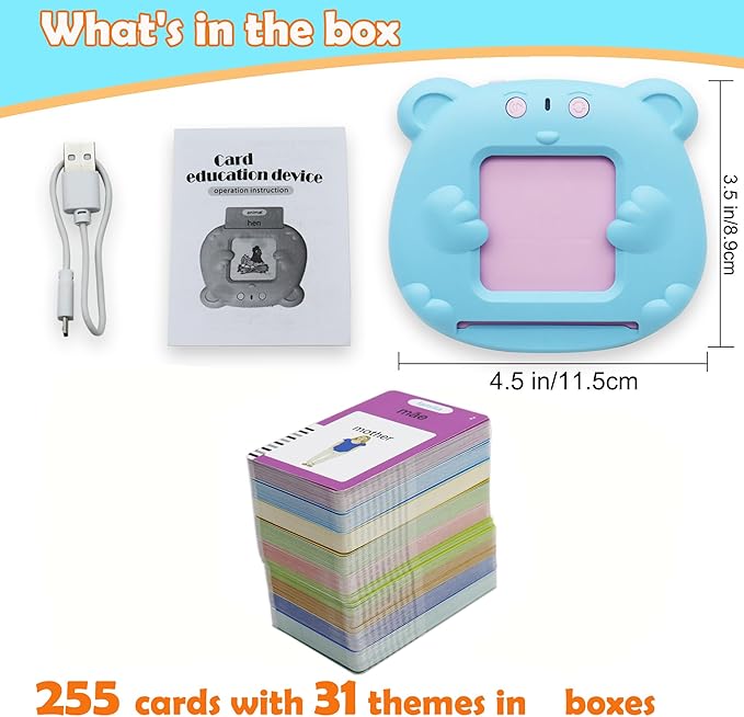MAYAPHILOS 510 Sight Words Brazilian Portuguese and English Talking Flash Cards, Learn for Kids Language Learning Speech Therapy Toys for Toddlers