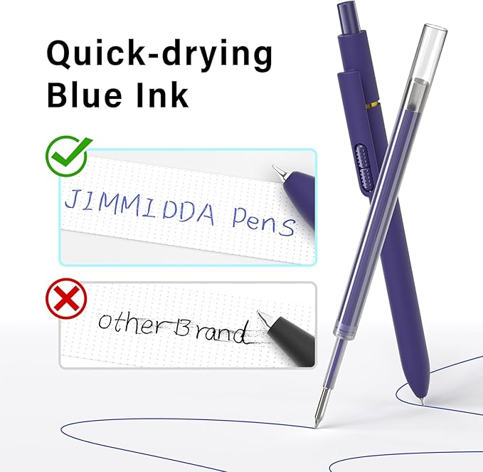 16Pcs Blue Gel Pens - 0.7mm Medium Point Blue Ink Pens | Smooth Writing - Quick Drying Retractable Pen for Men Women (Vintage + Morandi - 16Pcs)