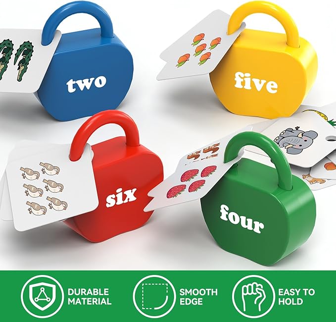 Locks and Key Toddler Toys, Number Counting Cause and Effect Toys for Kids Ages 3-5, Preschool Learning Activities, Kindergarten Classroom Must Haves, Montessori Toy for 3 Year Old