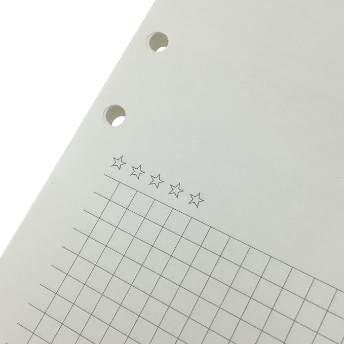 Zelten 1 Pack A5 45 Sheets/90 Pages FavoritesLoose Leaf Punched Paper Refills Paper for 6 Hole Binder Personal Organizer Diary Notebook Refillable Planner