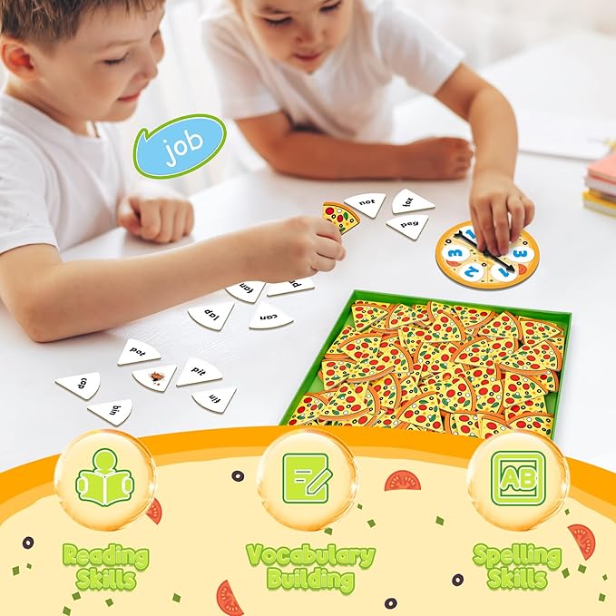 Kasfalci CVC Word Games,Phonics Games,CVC Flash Cards,Speech Therapy Toys for Toddlers Kids,Learn to Read,Reading Learning Sight Word Games,Kindergarten Preschool Learning Activities Educational Toy
