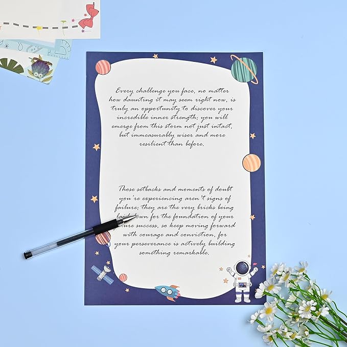 BAYTORY 40Pcs Stationery Letter Writing Paper, A4 Cute Writing Paper Sheets 8.27 x 11.69 In, Decorative Stationery Paper for Letters, Invitations (Cute Blank)