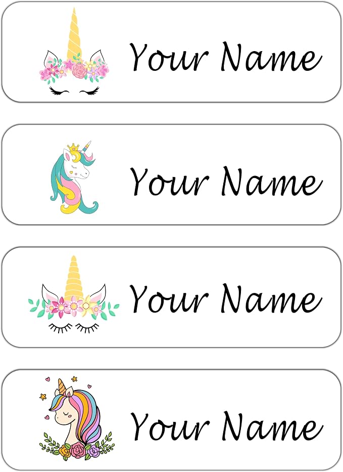 Custom Waterproof Dishwasher Safe Kid Name Labels for Daycare(128 Pack), Camp, School Supply, Baby Bottles, Lunch Boxes and Cups, Travel. Cute Personalized Design Name Stickers (Pattern 5)