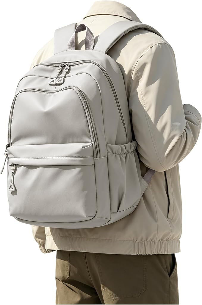 Small Grey Backpack for School Women Girls, Waterproof Bookbag Cute High School Backpack for Men Teen Boys, Lightweight Travel College Back Pack Mochilas Escolares para Casual Daypack