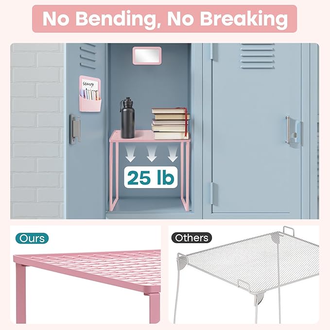 Locker Organizer Accessories Kit for Girls, 8 Pcs Pink Locker Decorations for Middle School, Back to School Preppy Essentials Set