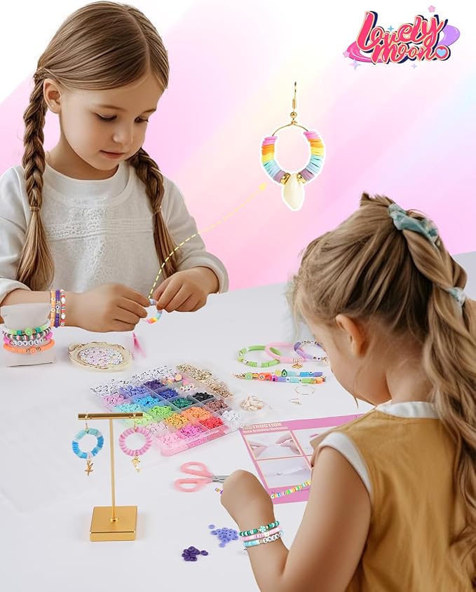 LovelyMoon Clay Beads Bracelet Making Kit 18 Colors 5000pcs Friendship Jewelry for DIY Crafts Gifts Toys for Kids
