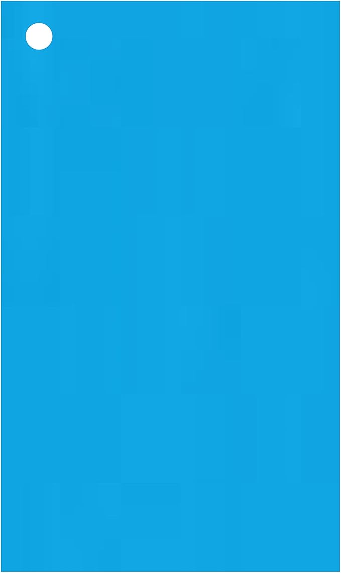 Colonial Cards: 150 Color Cardstock 3" x 5" Index Cards, Unruled with Corner 1-Hole Punched and 4 Binder Rings, Medium Blue