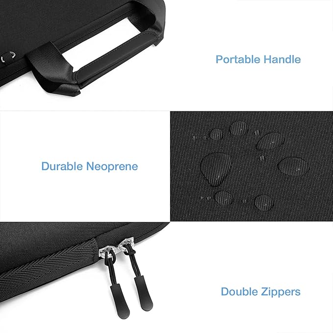 MOSISO Laptop Case 13 inch, Laptop Sleeve Bag Compatible with MacBook Neo 13 / Air M5 M4 M3 M2 M1 2026-2018 / Pro M2 M1, Neoprene Carrying Computer Bag with Handle&Detachable Small Case, Black