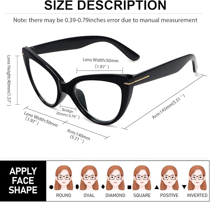 DXYXYO 3 Pack Retro Reading Glasses 1.25 for Women Oversized Cat Eye Blue Light Blocking Readers Magnification Vintange Fashion Cute Computer Eyeglasses