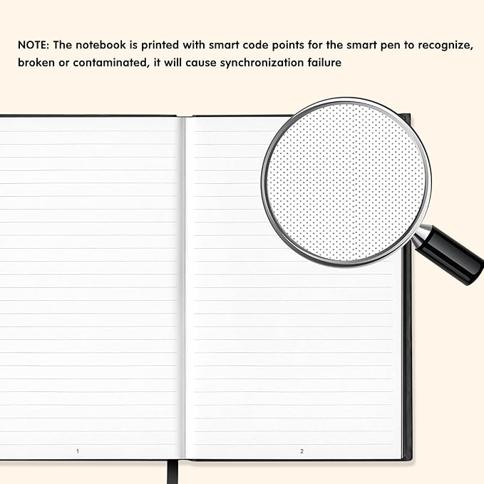 Yuan Digital Sync Pen with Notebook, Smart Writing Set Real time Sync Digitizing for Paper Notes Convert to Text, Smart Pen and Notebook for Note Taking Sync Notes to Phone/Tablet Instantly
