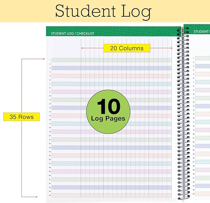 LITE TEACHER PLANNER - Aug 2026-Jul 2027, 8.5" x 11" Daily Weekly Monthly Organizers - Includes 7 Periods, Dated Calendar, Page Tabs, Bookmark, and Planning Stickers (Teal Gold Marble)