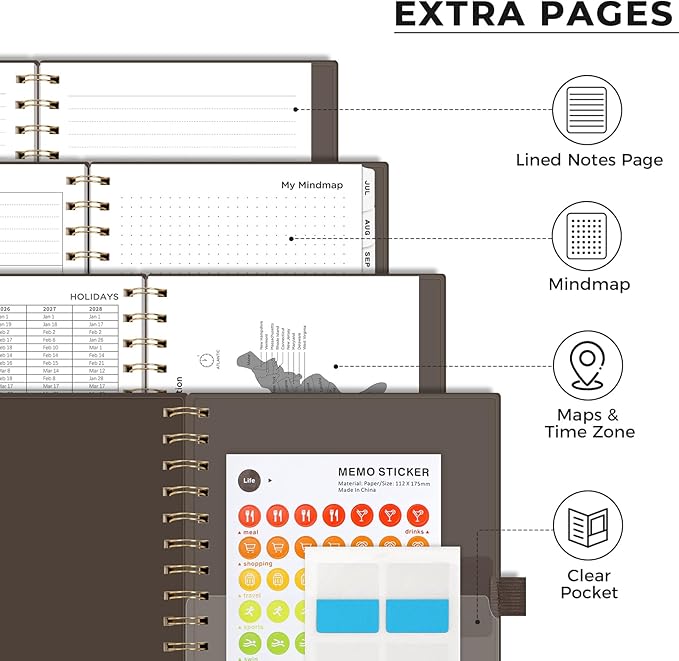 AHGXG Academic Planner 2026-2027, July 2026 - June 2027, Weekly and Monthly, 5.7" x 8.3", Calendar, Agenda for Women, Teacher, Student, School, 12-Month Tabs (Coffee)