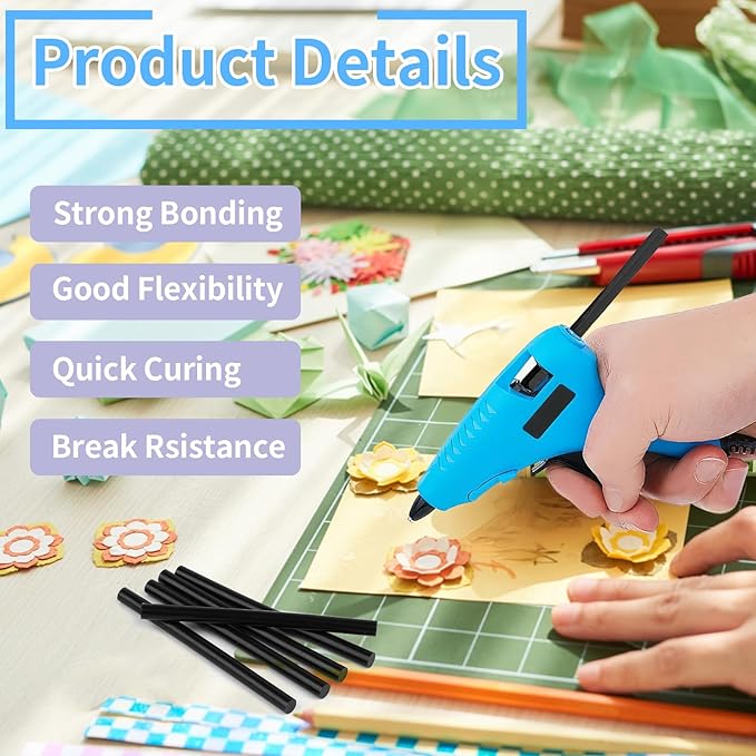 90 PCS Mini Hot Glue Sticks Bulk, Clear Glue Gun Sticks for Metal, Wood, Glass DIY Art Craft & School Projects Craft, Bond (Black, 4" X 0.27")