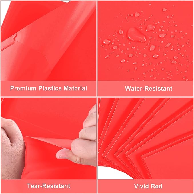 SUIN Plastic Project-Folder with 2 Pockets and 3-Prong Fasteners, for US Letter Size, Bulk Pack Color File-Folder for US Letter Size Papers, Ideal for School & Office, (Red)