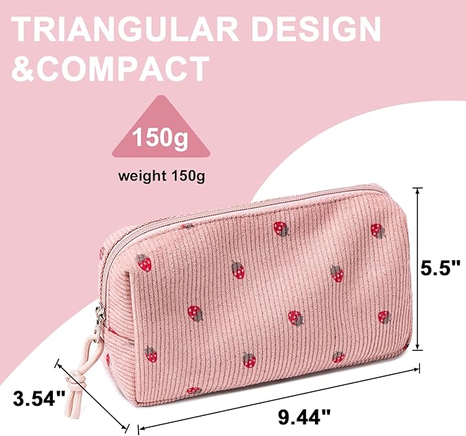 LEDAOU Cute Pencil Case for Kids Girls Pink Pencil Pouch Kawaii Pen Pencil Box Bag Holder for School Students