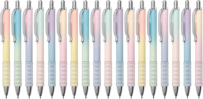 Aisibeiger Gel Pens Fine Point 0.7mm Black Ink Gel Pen Retractable Cute Pens for Smooth Writing School Office Supplies, Pack of 18