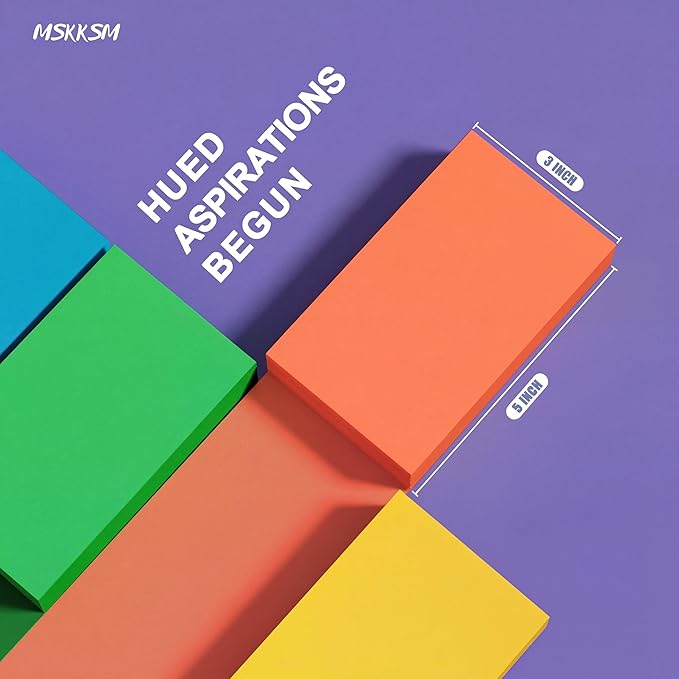 300 Count Colored Index Cards 3x5 Inch - Neon Blank Flash Cards for Studing, Colored Note Cards 3x5 Cards 3 by 5 Index Cards Blank Colorful Note Cards 3 x 5 Neon Flashcards, 6 Colors Notecards