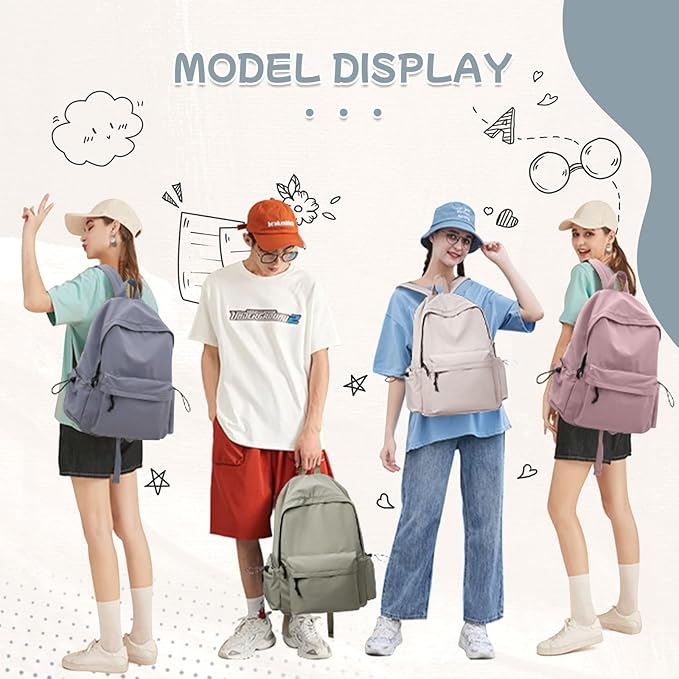 Blue Classic Basic Backpack For Women, Waterproof High School Bookbag, Lightweight Casual Travel Daypack, College Backpack Men, Middle School Bag for Girls Boys