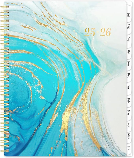 Planner 2025-2026 - Academic Planner 2025-2026, July 2025 - June 2026, 9" x 11", Weekly and Monthly Planners with 12 Monthly Tabs, Twin-wire Binding, Back Pocket