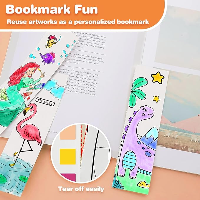 ZHOC Paint with Water Coloring Books for Kids, Pocket Mess Free Watercolor Painting Sets for Kids Ages 3 4 5 6 7 8+, Water Color Paint Set Arts and Crafts Gift for Boys Girls, Animals