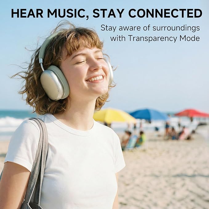 NC95 Hybrid Active Noise Cancelling Headphones with Knob Control, 120H Playtime Over Ear Headphones Wireless Bluetooth 6.0, App Control, Hi-Res Audio, Comfort Fit, Clear Calls for Travel/Workout