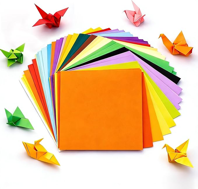 Origami Paper 160 Sheets - 20 Vivid Colors - 6x6 Inch Double Sided Premium Folding Paper for Origami Crane, Butterfly, Heart, and Other Origami Projects - Perfect for Kids, Adults, Arts & Crafts