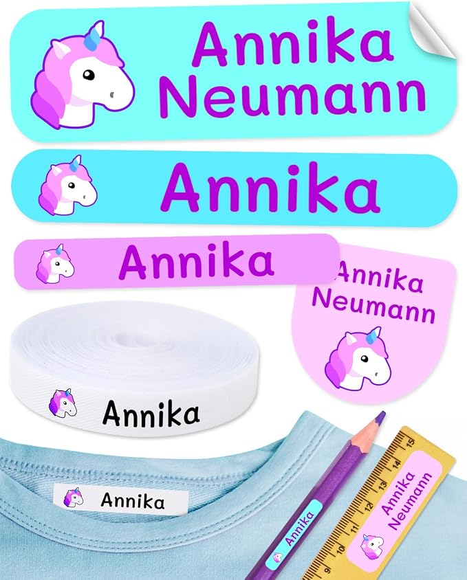 620 Custom Name Labels for Clothing & School Supplies – 400 Iron-On Fabric Labels + 220 Waterproof Stickers for School, Daycare & Nursing Home