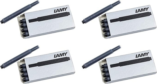 LAMY T10 Set of 4 Ink cartridges with Large Ink Capacity - Suitable for All Lamy Fountain Pen Models - Contents 1.25 ml per Cartridge - 5 Pieces per Pack - Ink Color Black