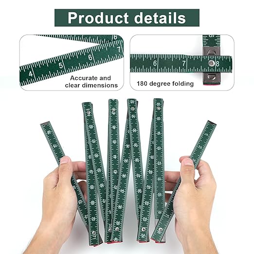Portable 10-Fold Oil Tank Gauge Measuring Stick 78" (2m), Durable Wooden Fuel Tank Dipstick Folding Stick Ruler for Checking Accurate Fuel Level
